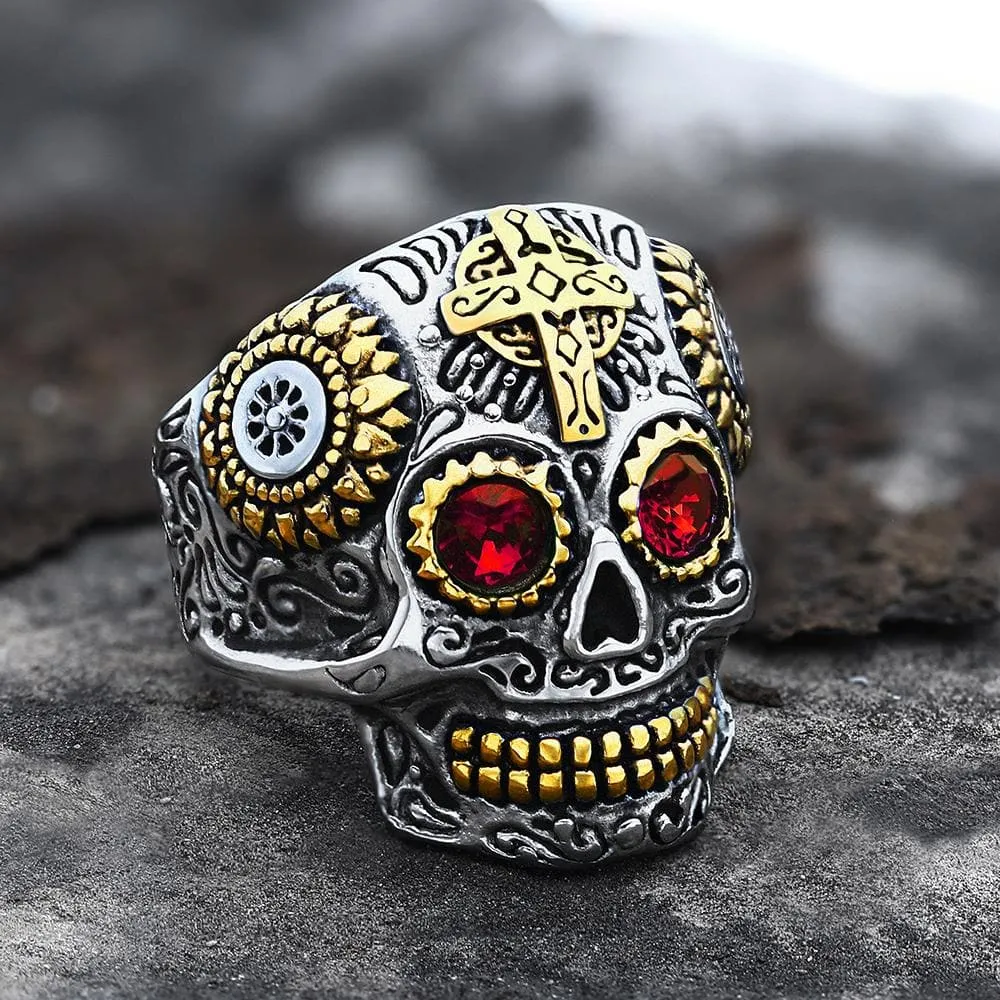 Kapala Stainless Steel Sugar Skull Ring sold by GTHIC product image thumbnail 4