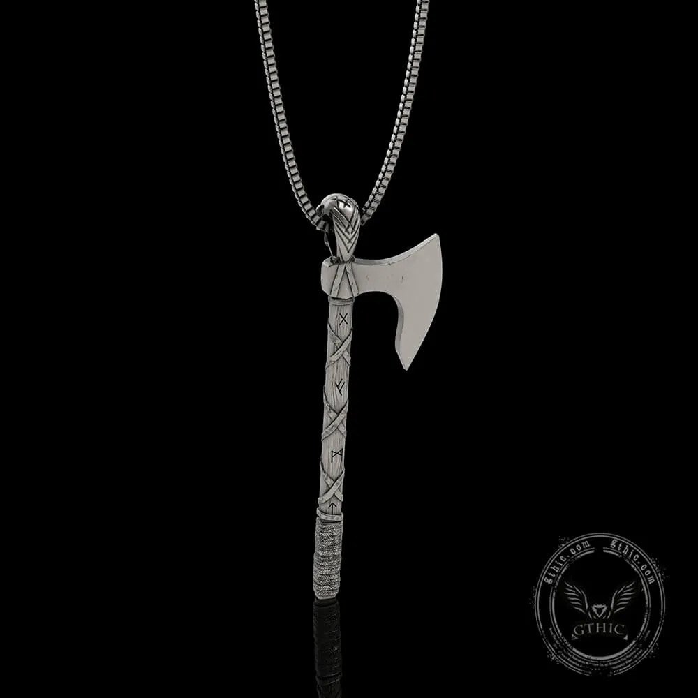 Viking Gorehowl Tomahawk Sterling Silver Skull Pendant sold by GTHIC product image thumbnail 4