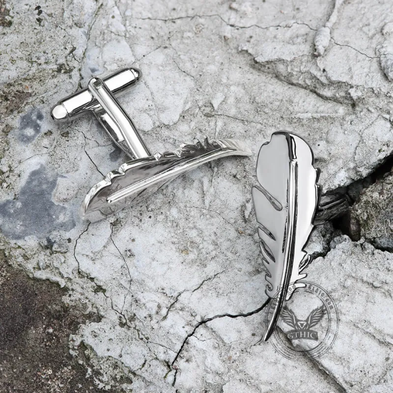 Angel Feather Brass Gothic Cufflinks sold by GTHIC
