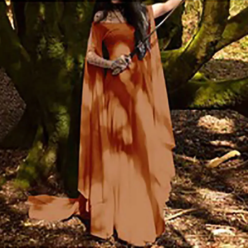 Vintage Medieval Fairy Witch Solid Color Dress sold by GTHIC product image thumbnail 3