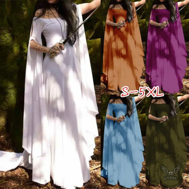 Vintage Medieval Fairy Witch Solid Color Dress sold by GTHIC
