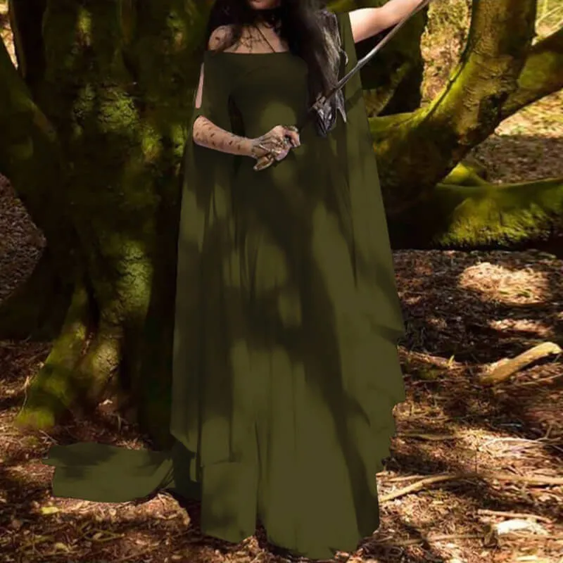Vintage Medieval Fairy Witch Solid Color Dress sold by GTHIC product image thumbnail 5