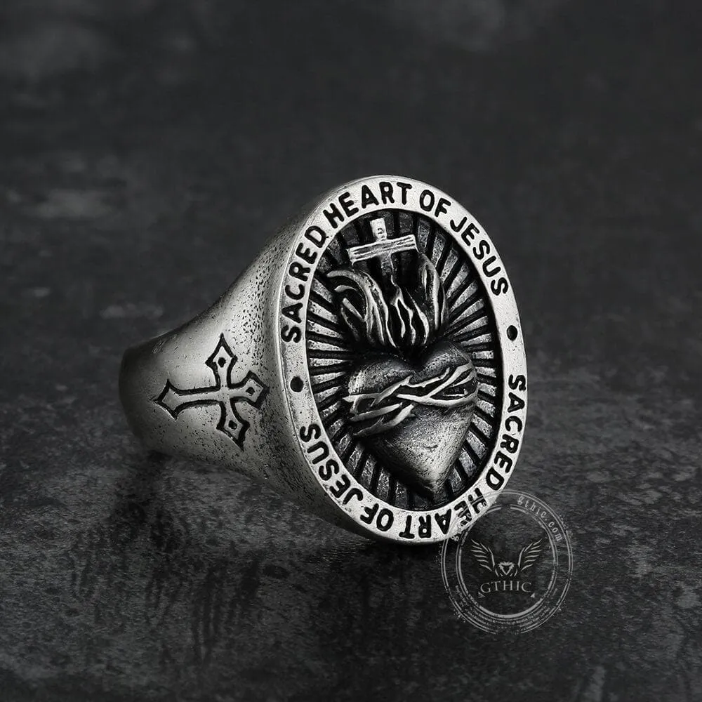 Sacred Heart of Jesus Sterling Sliver Ring sold by GTHIC product image thumbnail 2