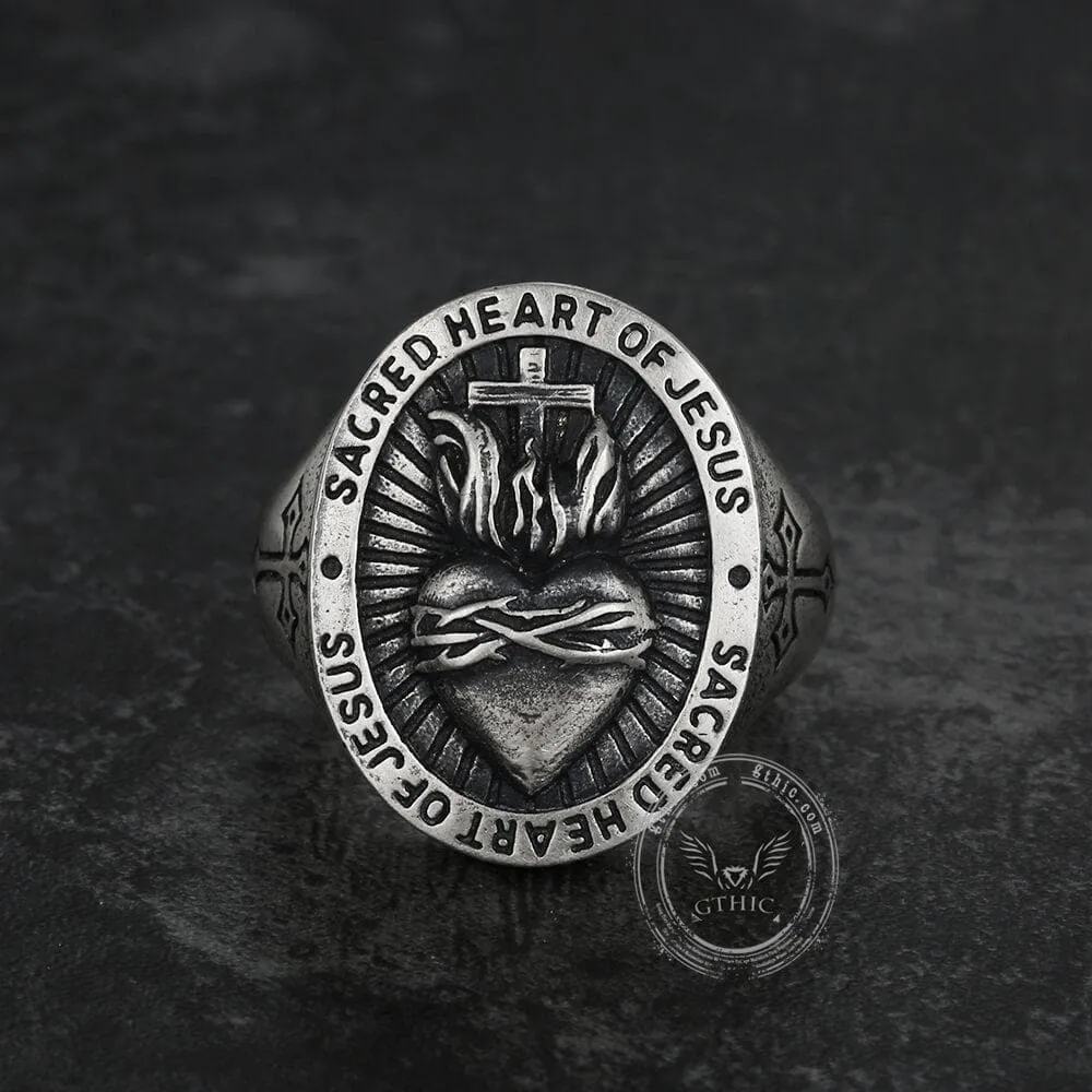 Sacred Heart of Jesus Sterling Sliver Ring sold by GTHIC product image thumbnail 3