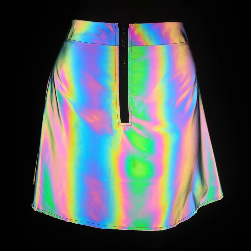 Hot Girl Reflective Crop Top And Skirt sold by GTHIC product image thumbnail 4