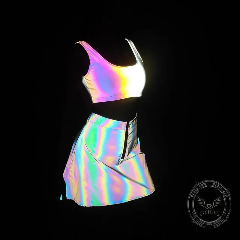 Hot Girl Reflective Crop Top And Skirt sold by GTHIC product image thumbnail 2