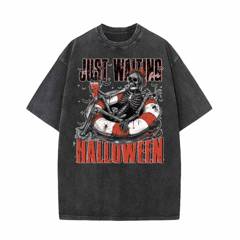 Just Waiting Halloween Vintage Washed T-shirt sold by GTHIC