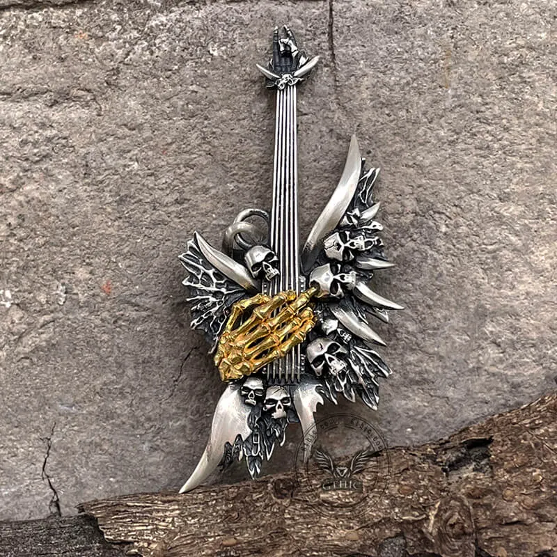 Rock Never Dies Sterling Silver Skull Pendant sold by GTHIC