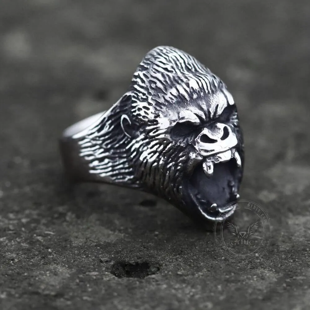 Wild Gorilla Stainless Steel Beast Ring sold by GTHIC product image thumbnail 3