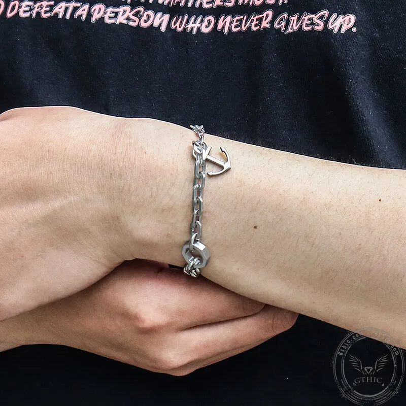 Punk Anchor Stainless Steel Chain Marine Bracelet sold by GTHIC product image thumbnail 2
