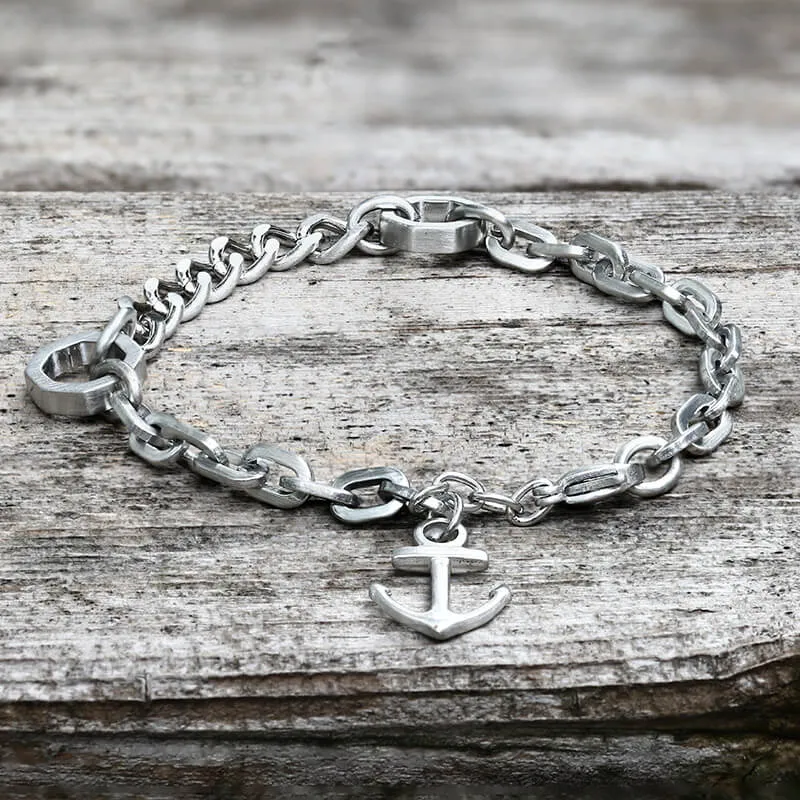 Punk Anchor Stainless Steel Chain Marine Bracelet sold by GTHIC
