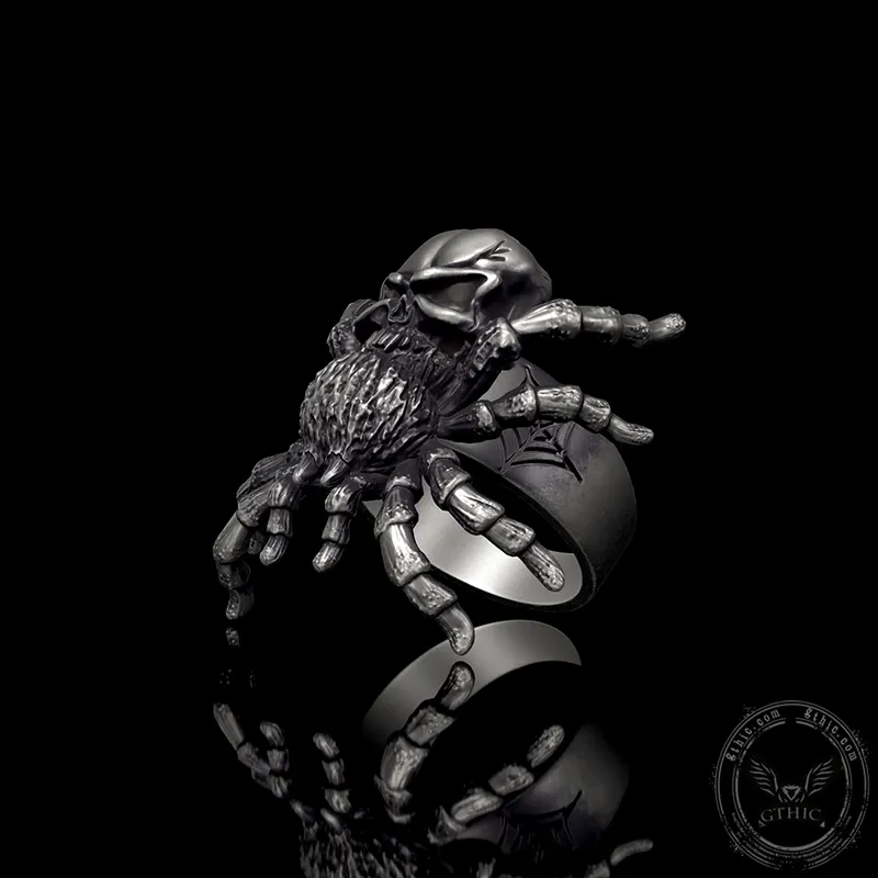 Skull Head Spider Sterling Silver Biker Ring sold by GTHIC product image thumbnail 3