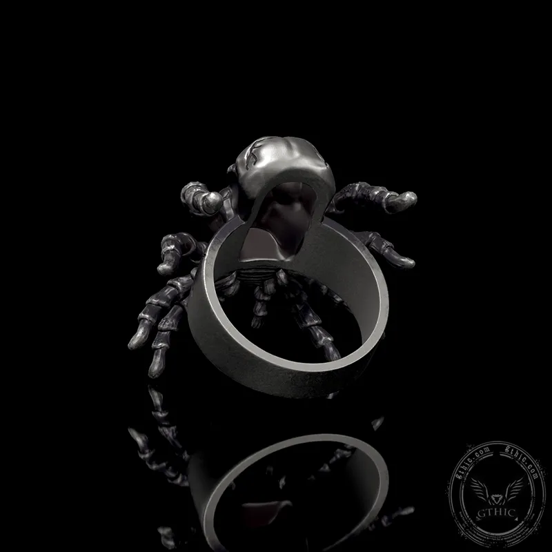 Skull Head Spider Sterling Silver Biker Ring sold by GTHIC product image thumbnail 5