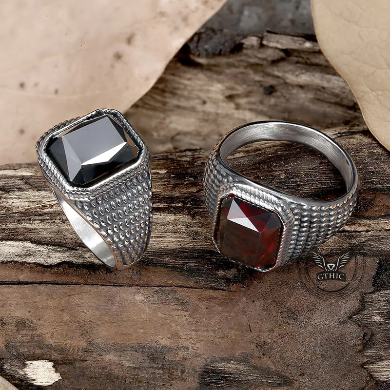 Square Zircon Stainless Steel Minimalist Ring sold by GTHIC product image thumbnail 3