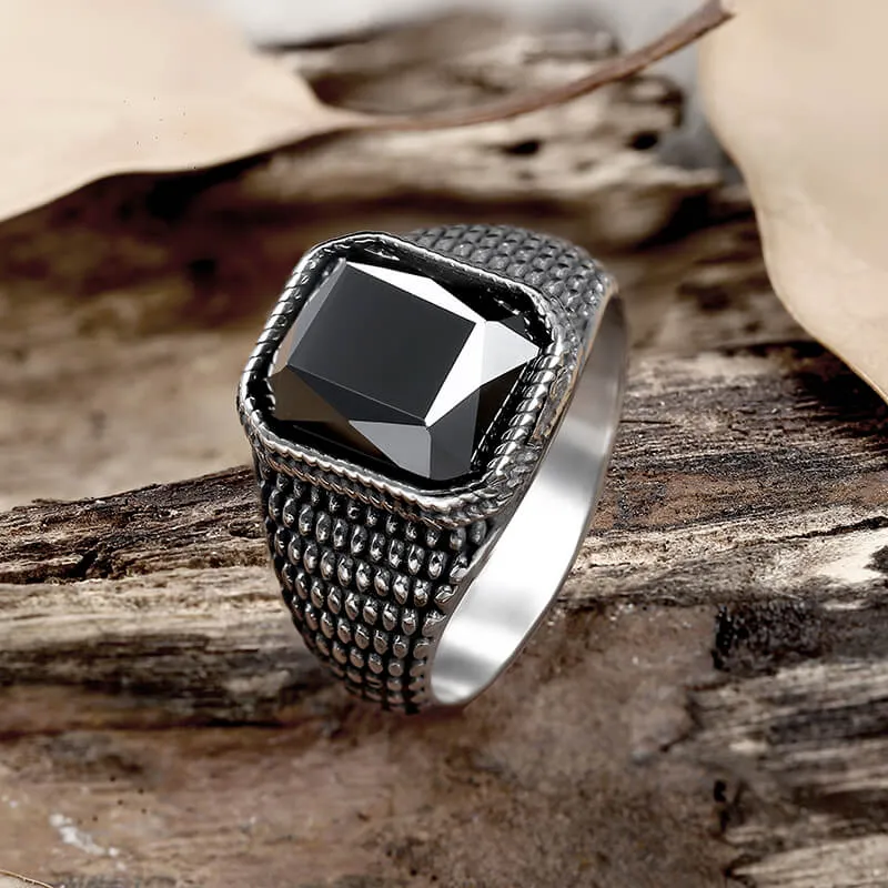 Square Zircon Stainless Steel Minimalist Ring sold by GTHIC