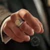 Custom Viking Symbols Sterling Silver Inlaid Brass Ring sold by GTHIC