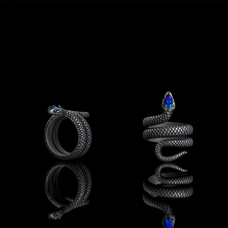Zircon-set Coiled Snake Sterling Silver Ring sold by GTHIC product image thumbnail 5