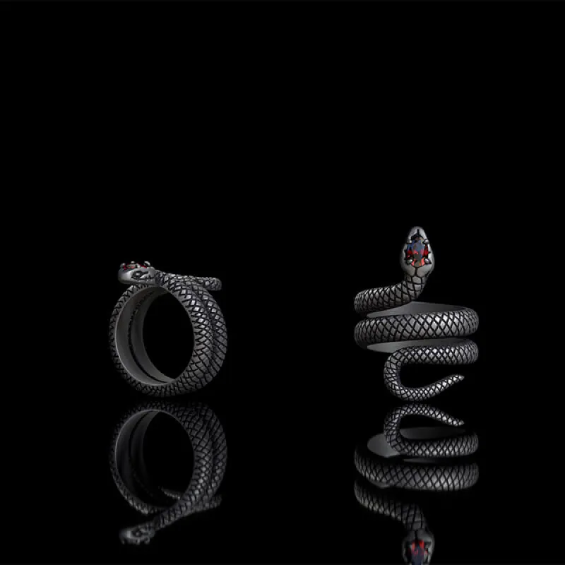 Zircon-set Coiled Snake Sterling Silver Ring sold by GTHIC