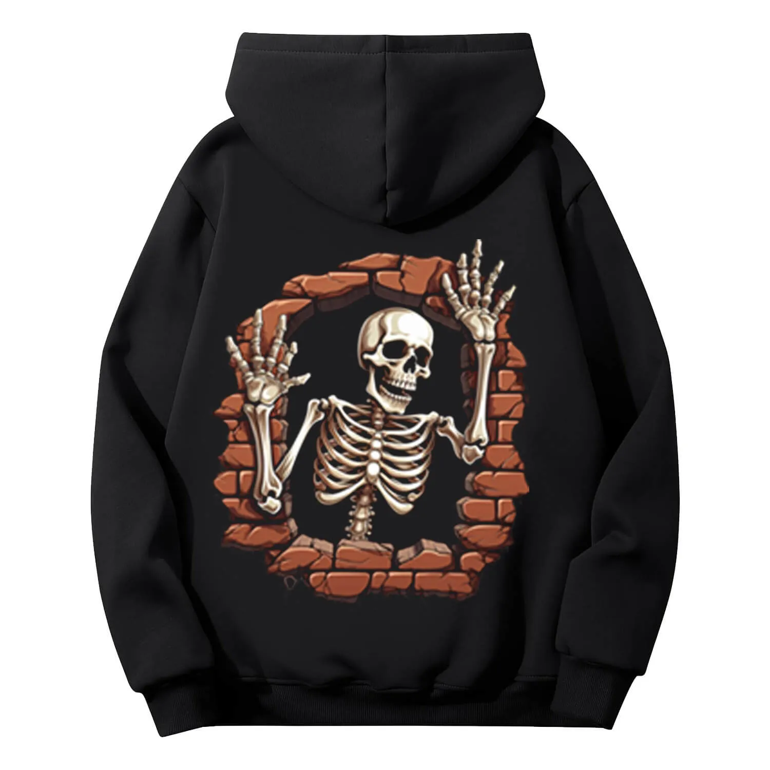 Skull In The Wall Print Gothic Hoodie Coat sold by GTHIC product image thumbnail 2