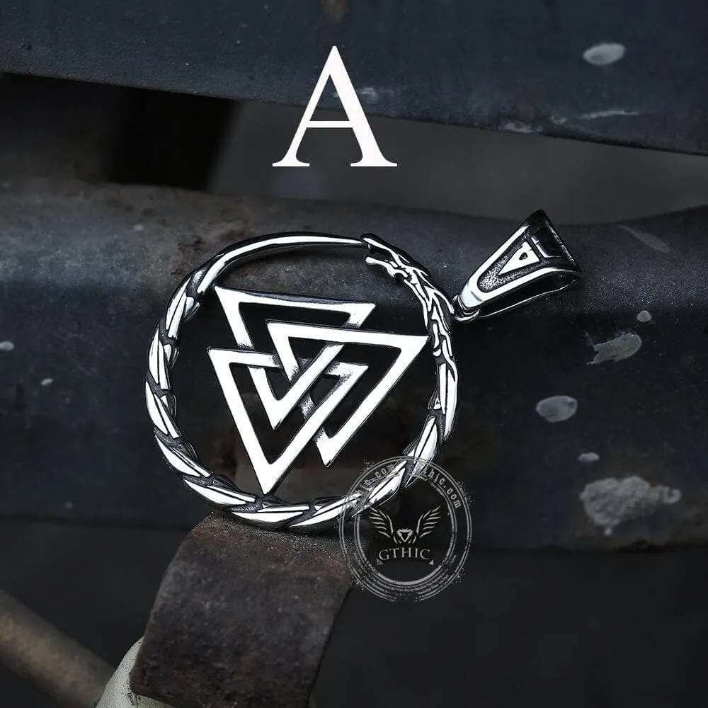 Valknut Stainless Steel Viking Dragon Pendant sold by GTHIC product image thumbnail 3