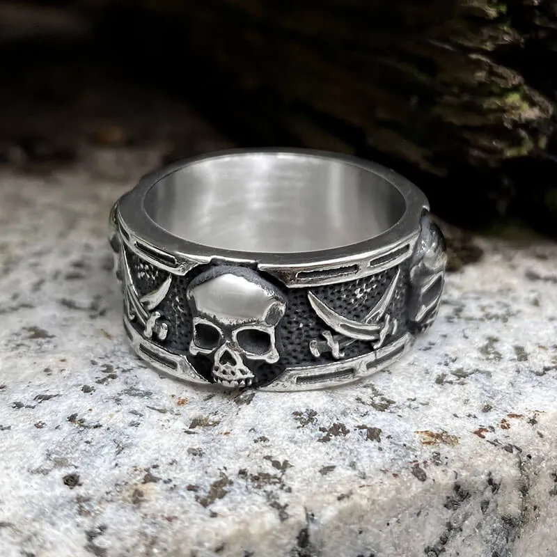 Pirate Sword Stainless Steel Skull Ring sold by GTHIC