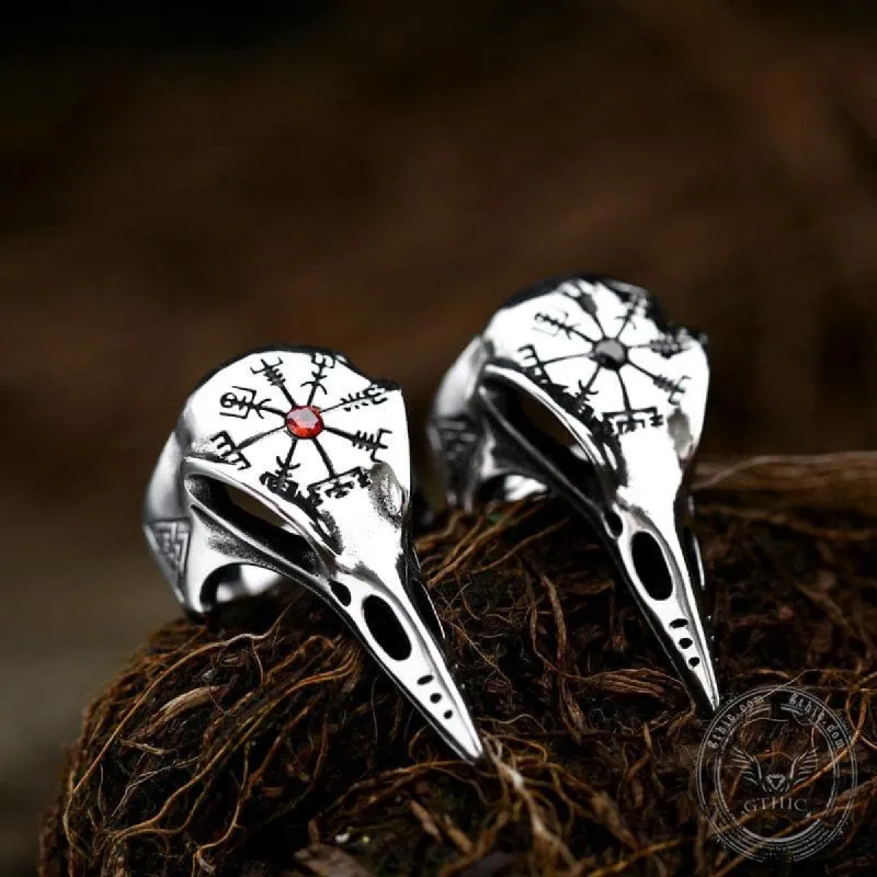 Icelandic Vegvisir Raven Stainless Steel Ring sold by GTHIC