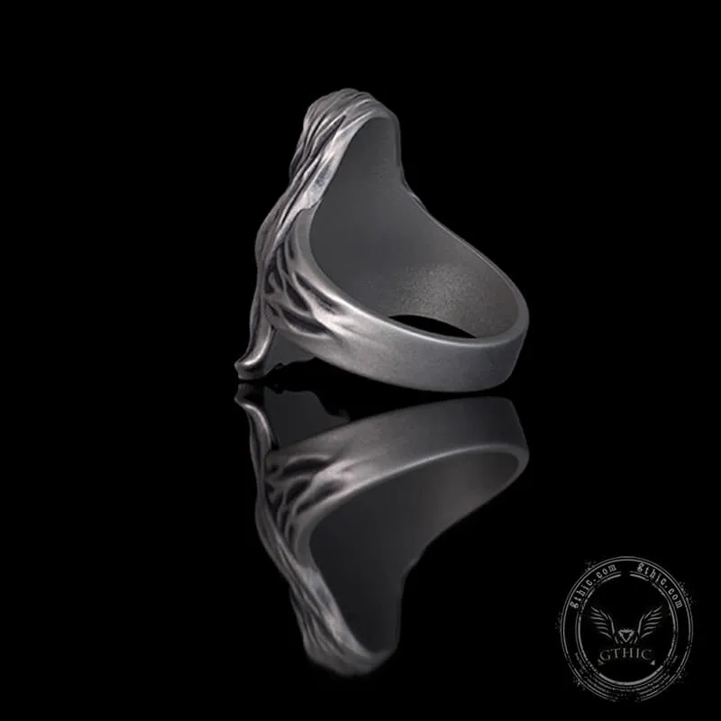 Gothic Cape Skull Sterling Silver Ring sold by GTHIC product image thumbnail 5