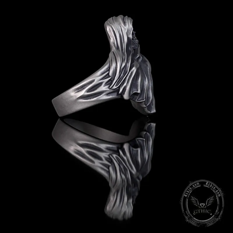 Gothic Cape Skull Sterling Silver Ring sold by GTHIC product image thumbnail 3
