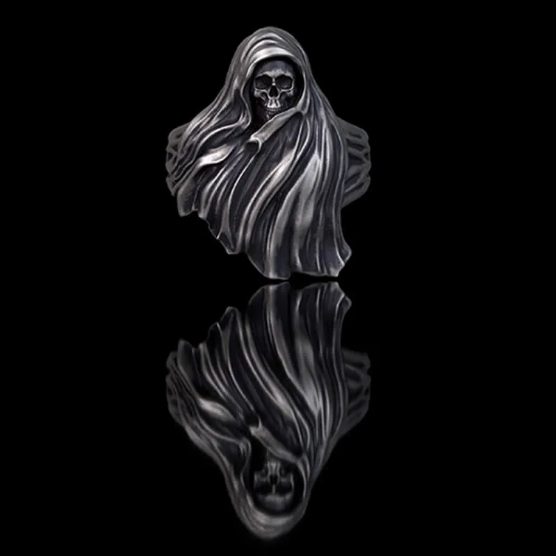 Gothic Cape Skull Sterling Silver Ring sold by GTHIC