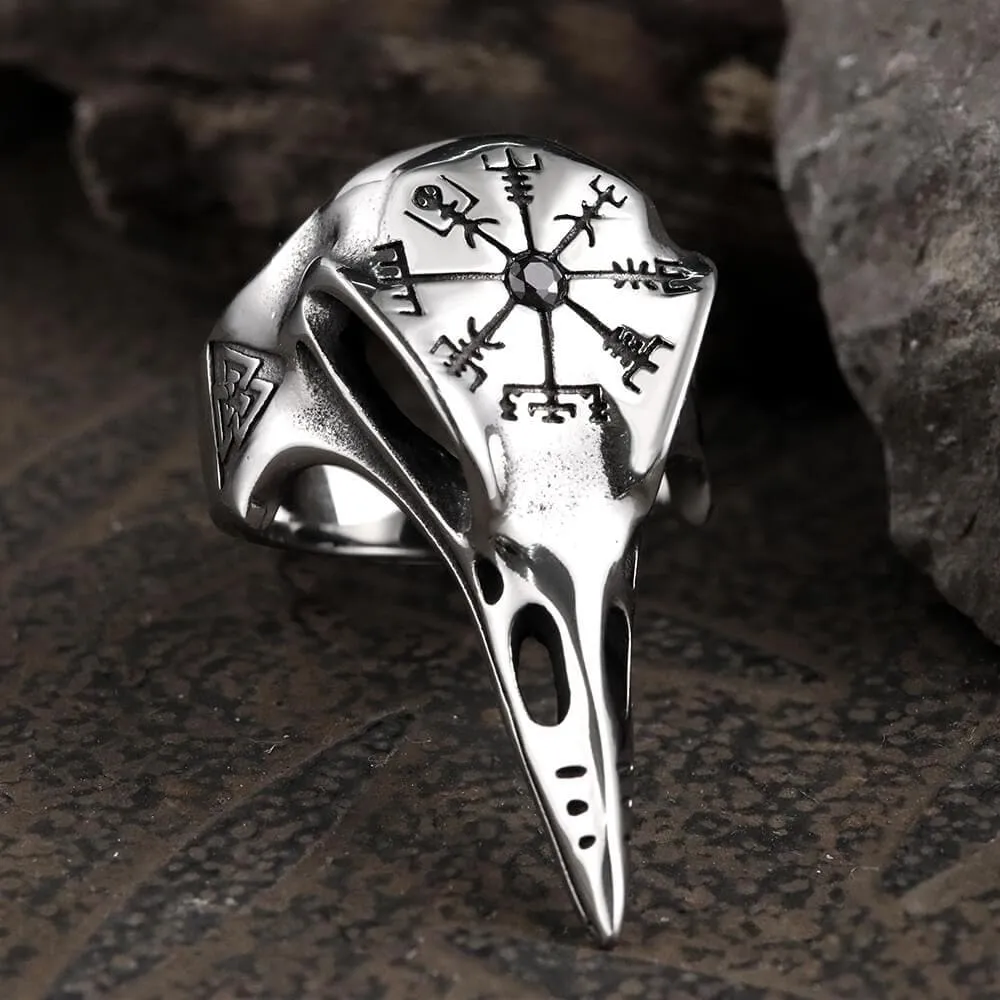 Icelandic Vegvisir Raven Stainless Steel Ring sold by GTHIC product image thumbnail 4