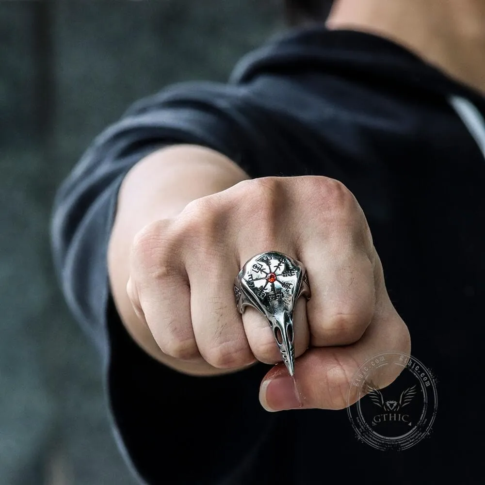 Icelandic Vegvisir Raven Stainless Steel Ring sold by GTHIC product image thumbnail 2