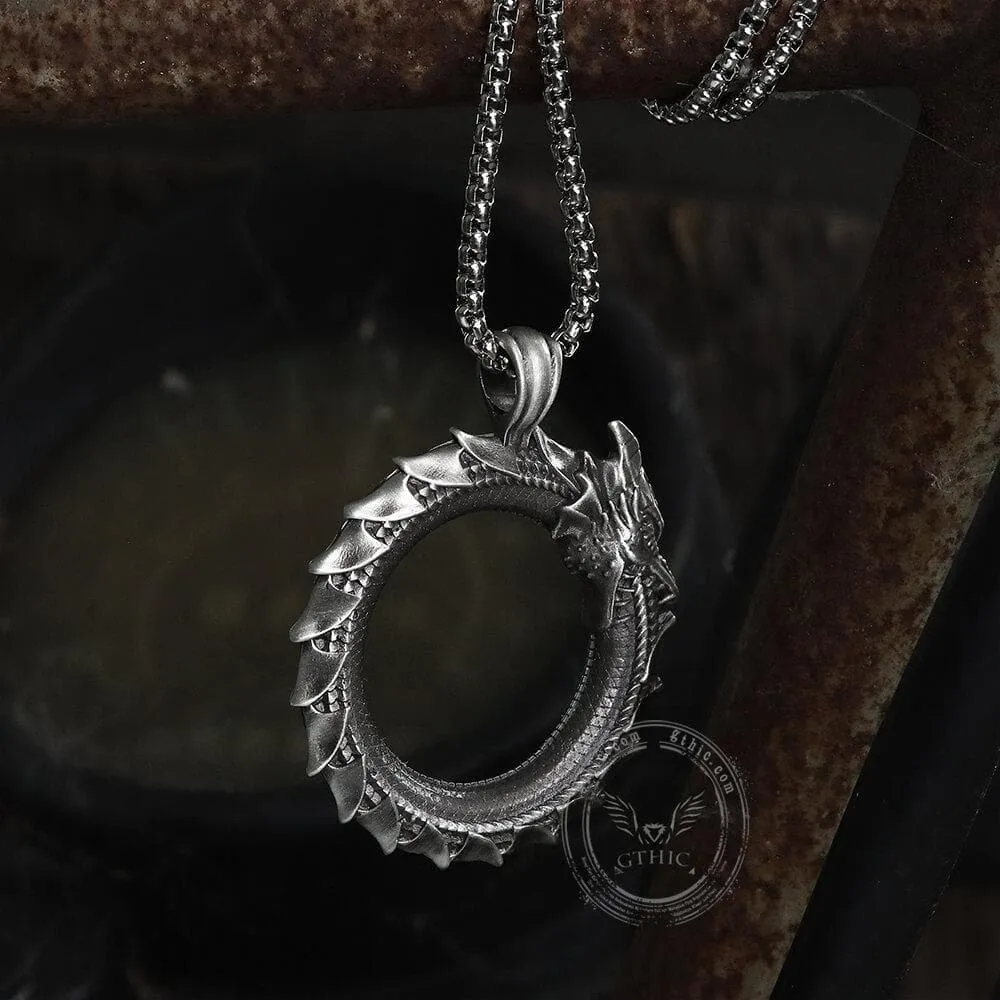 Self-Devourer Pure Tin Ouroboros Necklace sold by GTHIC product image thumbnail 5