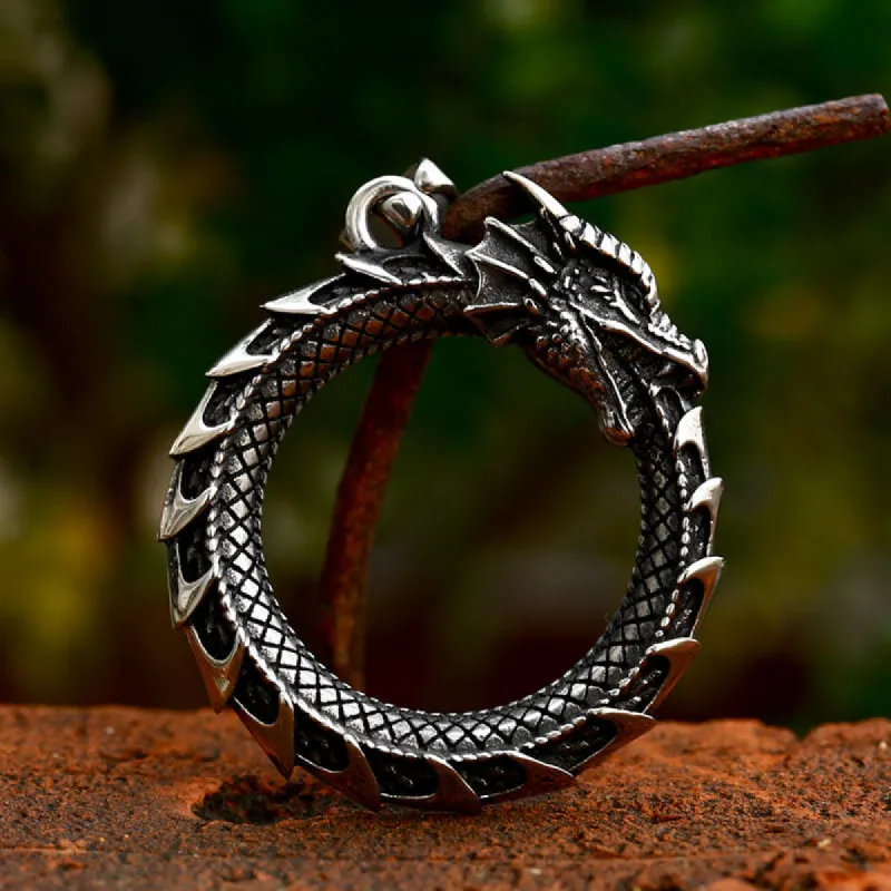 Self-Devourer Pure Tin Ouroboros Necklace made by GTHIC