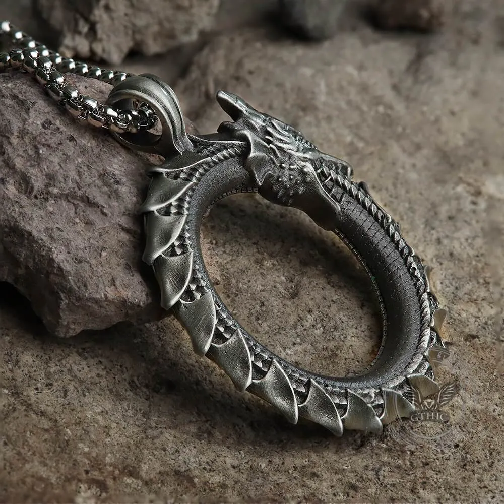 Self-Devourer Pure Tin Ouroboros Necklace sold by GTHIC product image thumbnail 4
