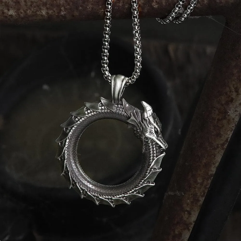 Self-Devourer Pure Tin Ouroboros Necklace sold by GTHIC product image thumbnail 3