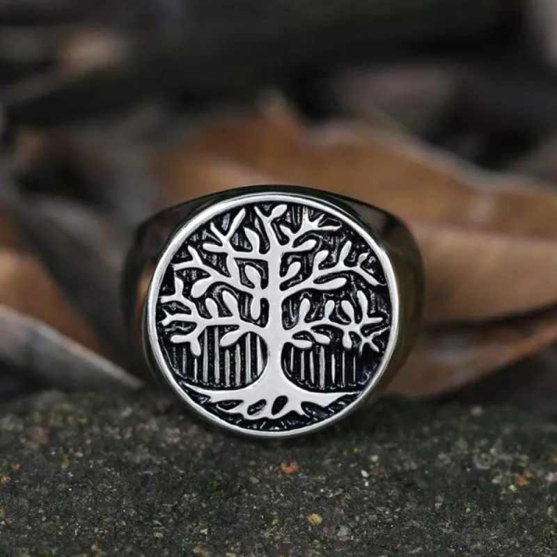 Tree Of Life Stainless Steel Viking Ring sold by GTHIC