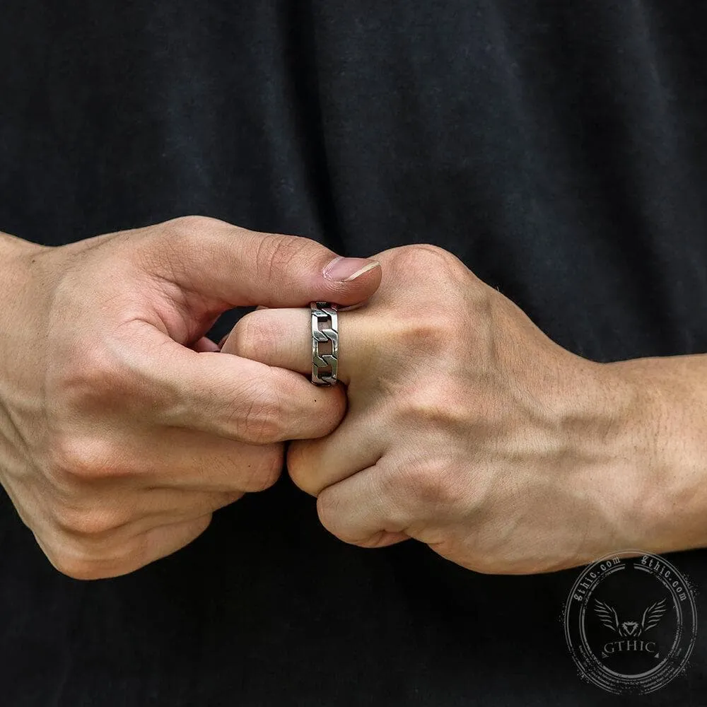 Punk Cuban Chain Stainless Steel Ring sold by GTHIC product image thumbnail 2