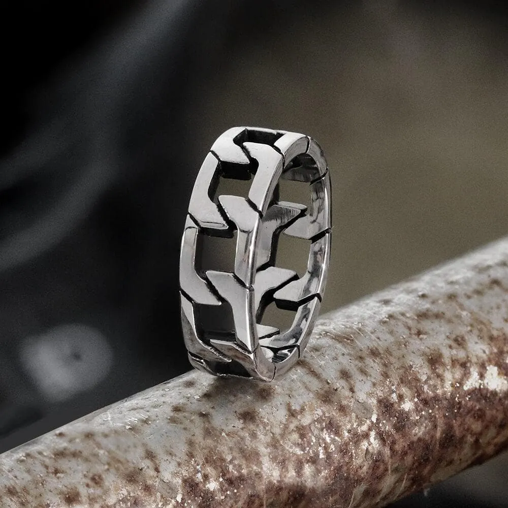 Punk Cuban Chain Stainless Steel Ring sold by GTHIC