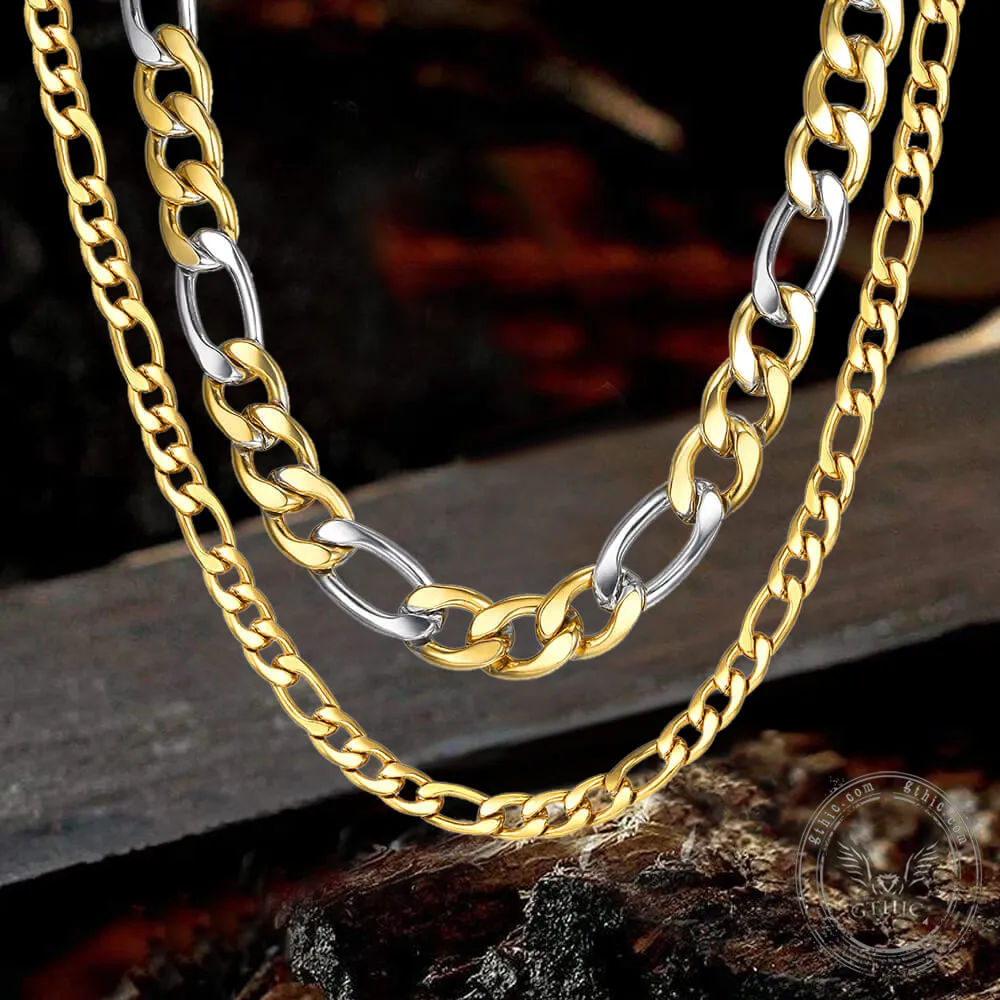 Classic Cuban Stainless Steel Figaro Chain sold by GTHIC