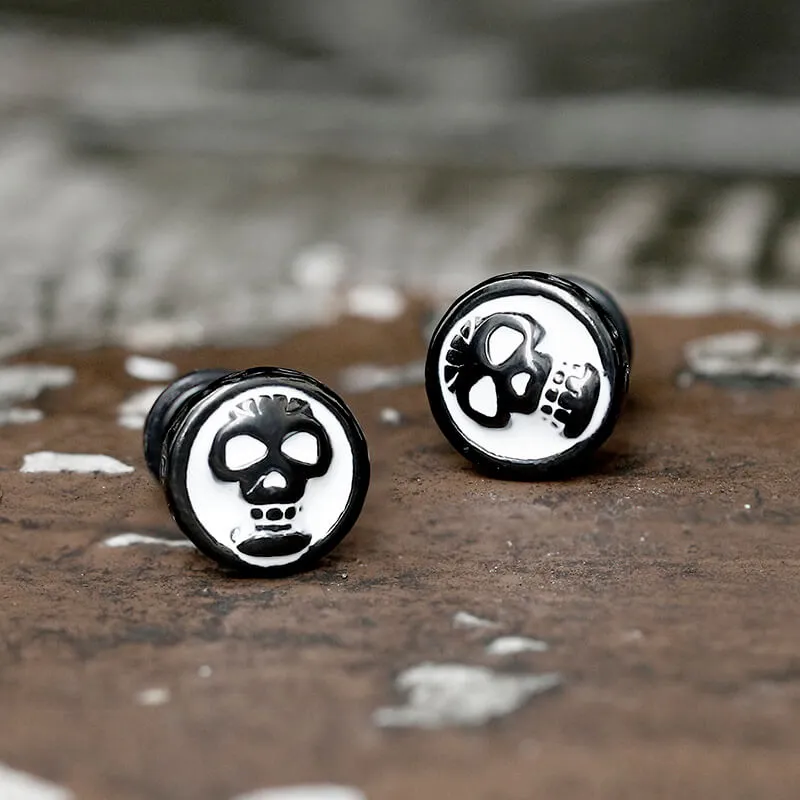 Round Skull Stainless Steel Stud Earrings sold by GTHIC product image thumbnail 5