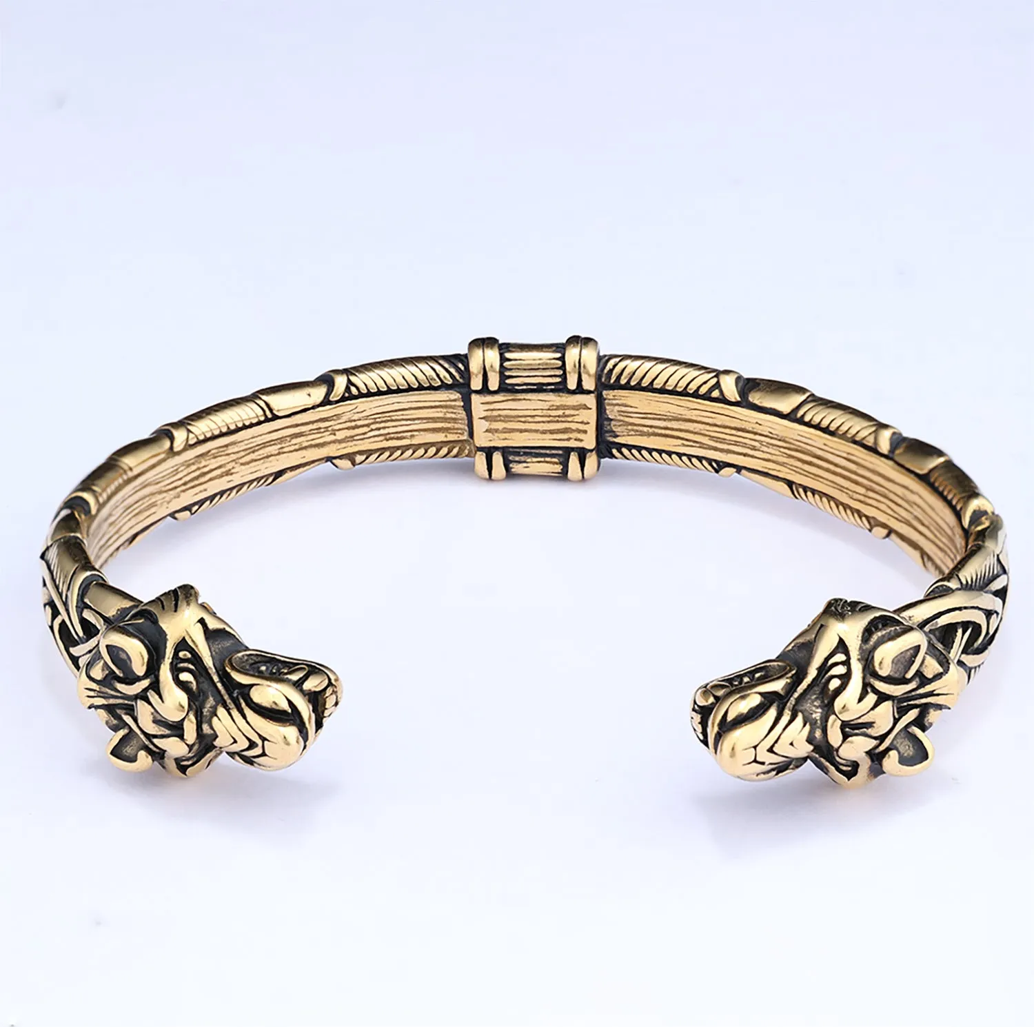 Wolf Torc Stainless Steel Viking Bracelet sold by GTHIC product image thumbnail 2