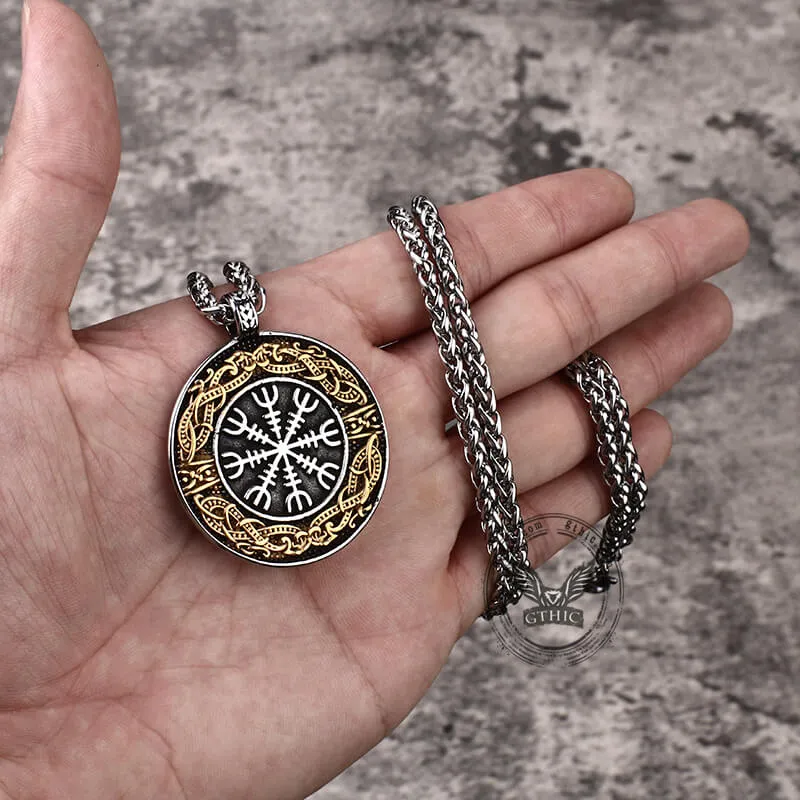 Aegishjalmr Dragon Stainless Steel Viking Pendant sold by GTHIC product image thumbnail 3