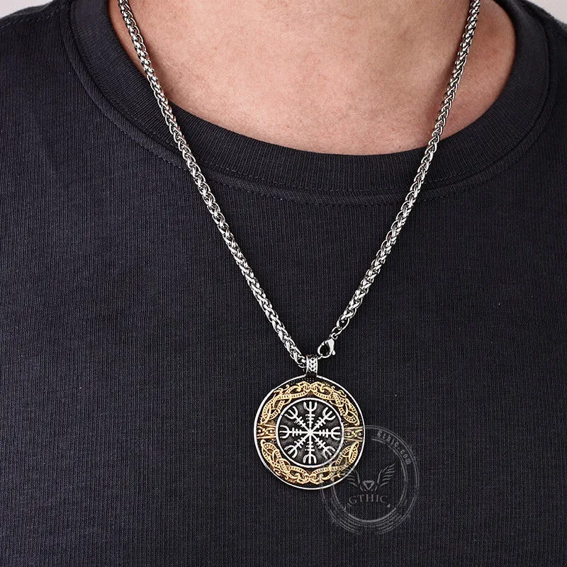 Aegishjalmr Dragon Stainless Steel Viking Pendant sold by GTHIC product image thumbnail 2