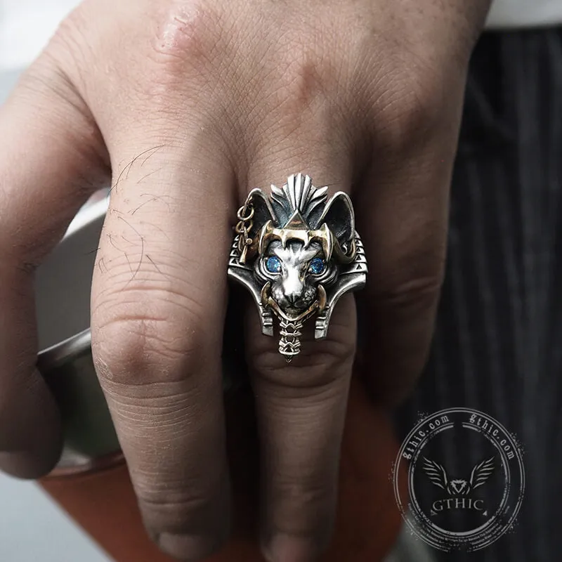 Egypt Sphinx Cat Sterling Silver Pharaoh Ring sold by GTHIC product image thumbnail 2