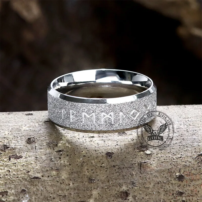 Viking Runes Stainless Steel Frosted Ring sold by GTHIC product image thumbnail 4
