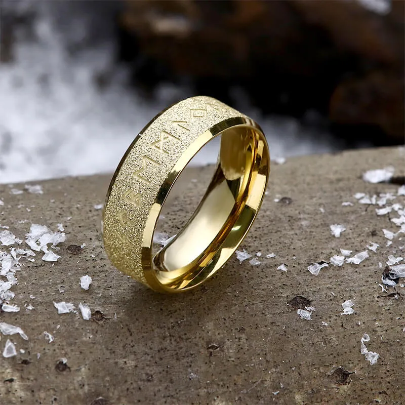 Viking Runes Stainless Steel Frosted Ring sold by GTHIC product image thumbnail 5