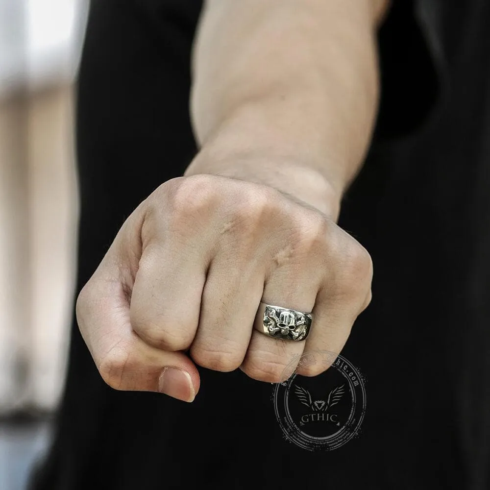 Skull and Crossbones Stainless Steel Ring sold by GTHIC product image thumbnail 2
