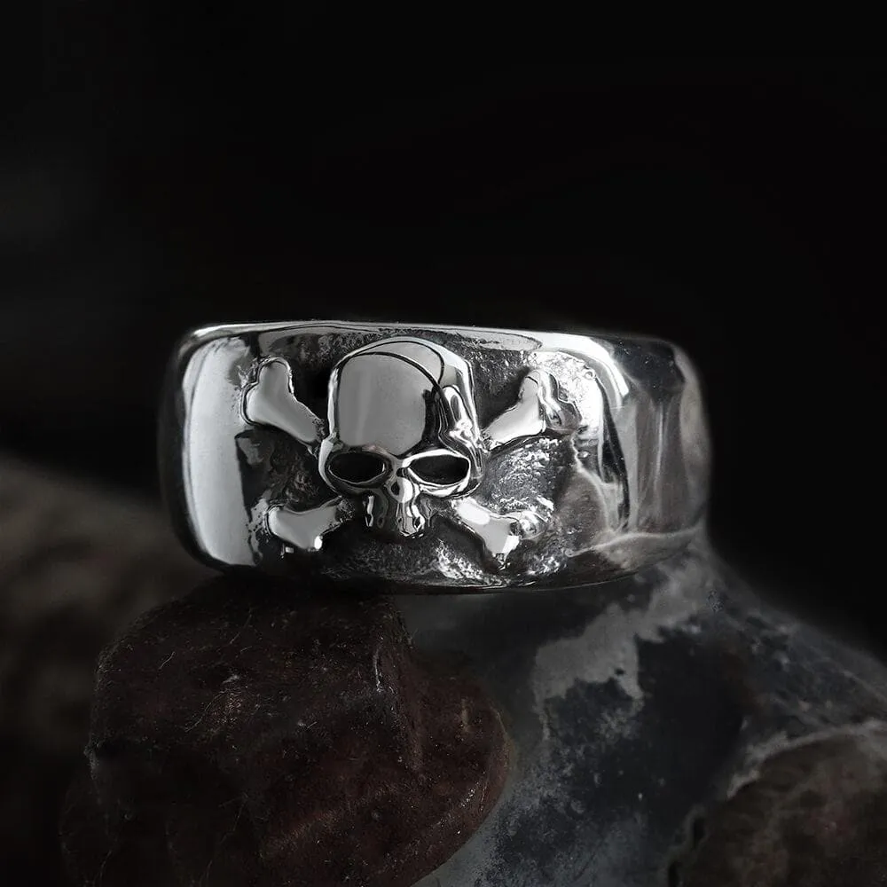 Skull and Crossbones Stainless Steel Ring sold by GTHIC