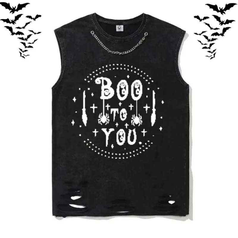 Boo To You Vintage Washed Vest Top sold by GTHIC