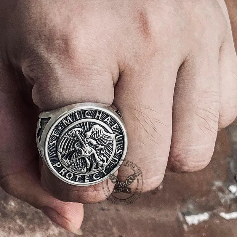 Guardian Angel Templar Knight Sterling Silver Ring sold by GTHIC product image thumbnail 2